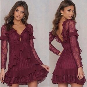 for love and lemons burgundy lace dress